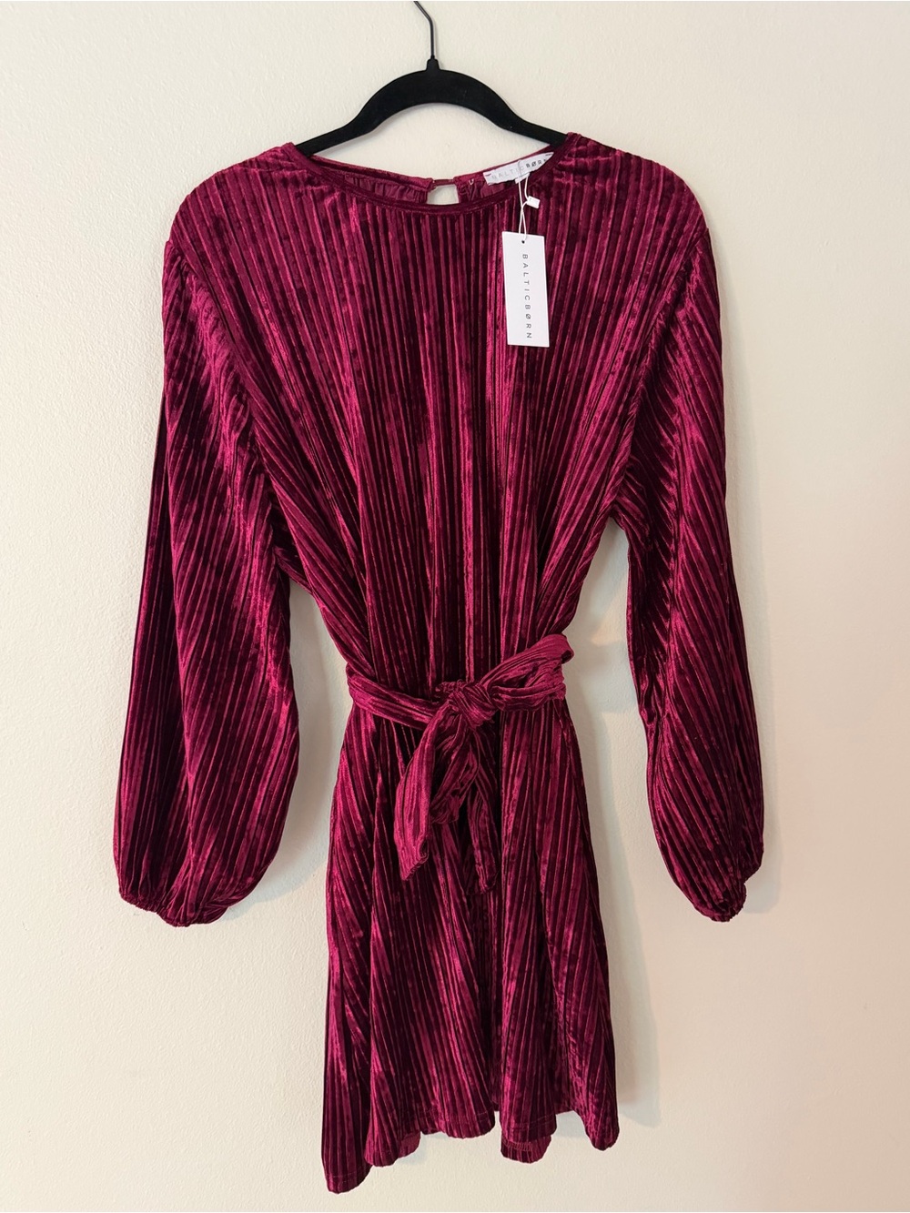 Anastasia Velvet Short Dress | Wine Berry